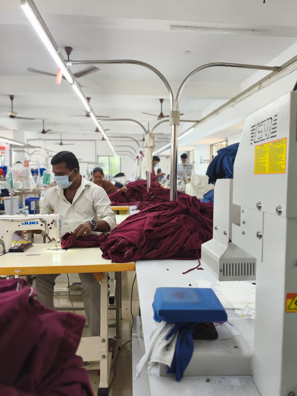 Crew neck t-shirt production